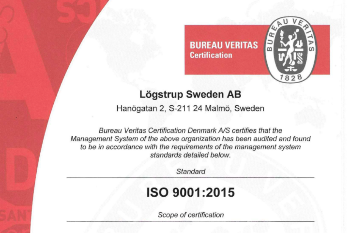 ISO 90012015 certification logstrup sweden small photo for news page